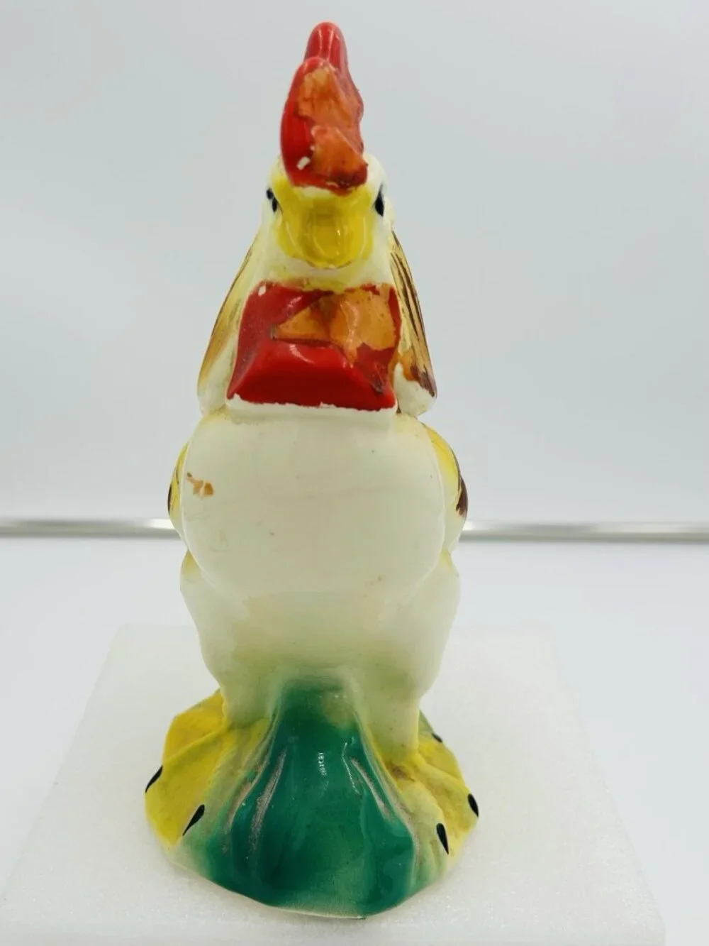 Vintage Ceramic Rooster Hen Planter Multicolor Farmhouse Country Pottery USA